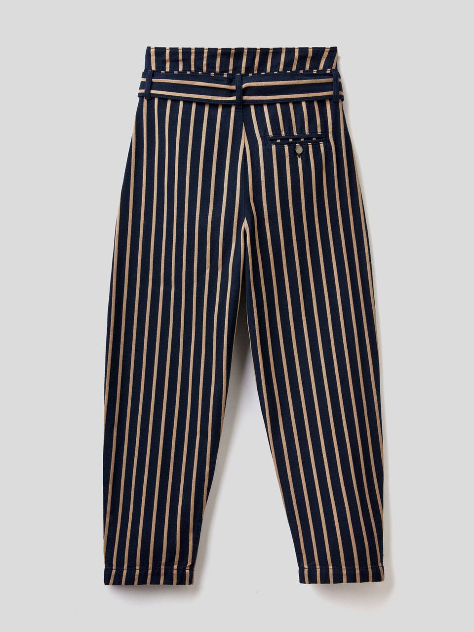 High-waisted 100% cotton trousers image number 2