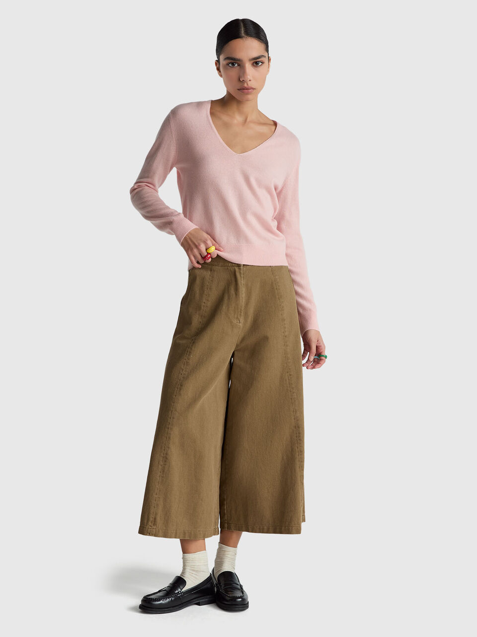 V NECK SWEATER L/S Women image number null