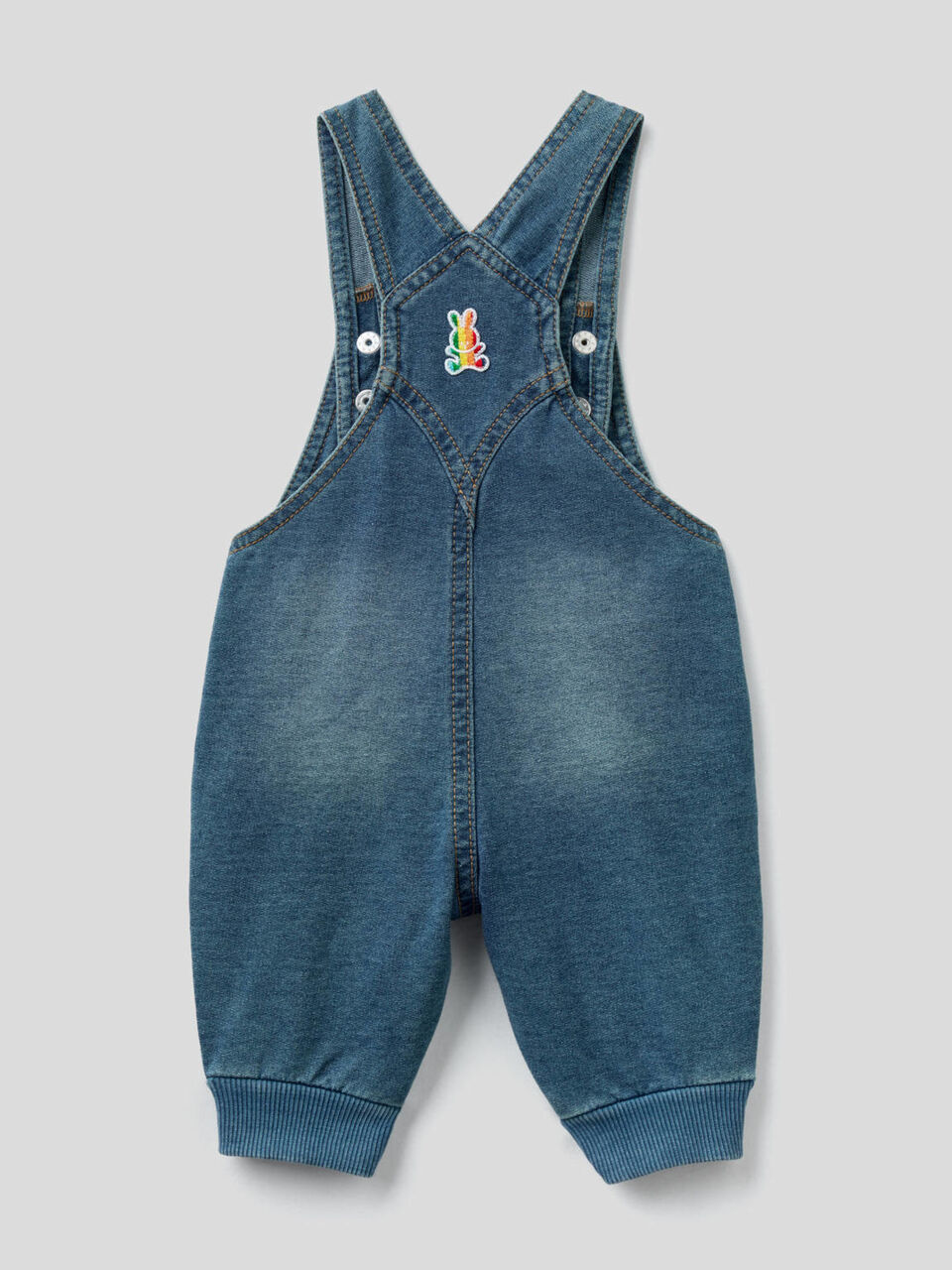 Denim look sweat overalls image number 2