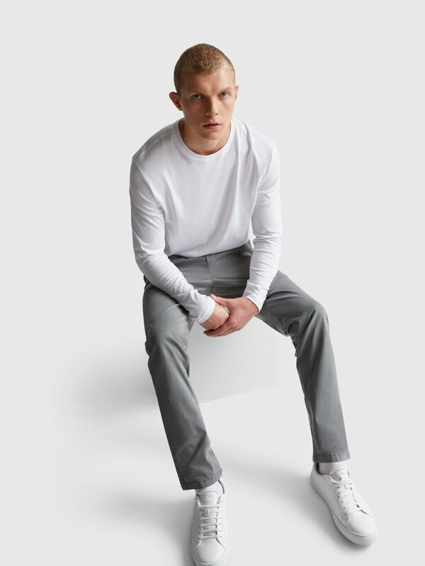 Long sleeve pure cotton t-shirt Men