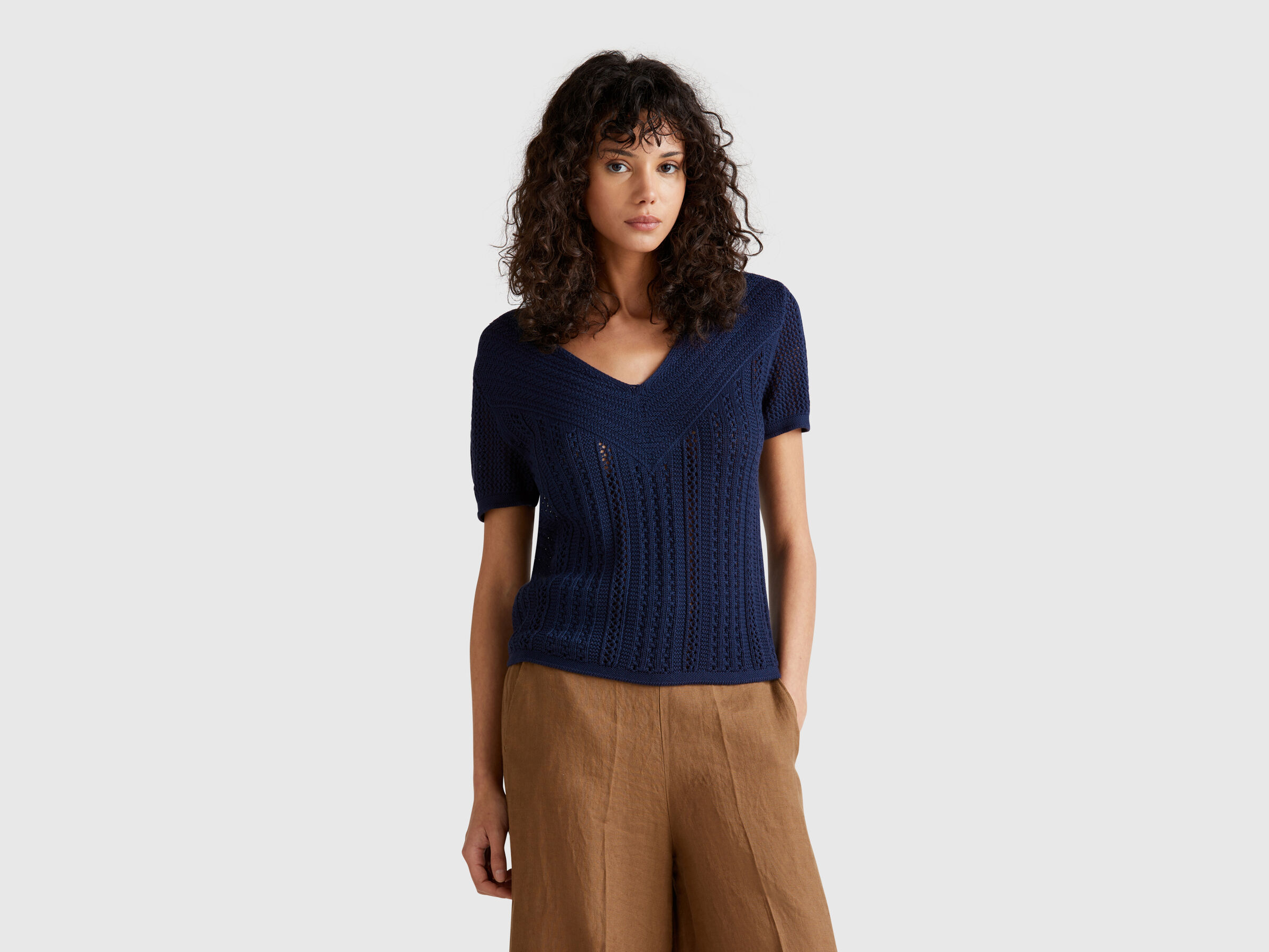 V NECK SWEATER H/S Women image number 0