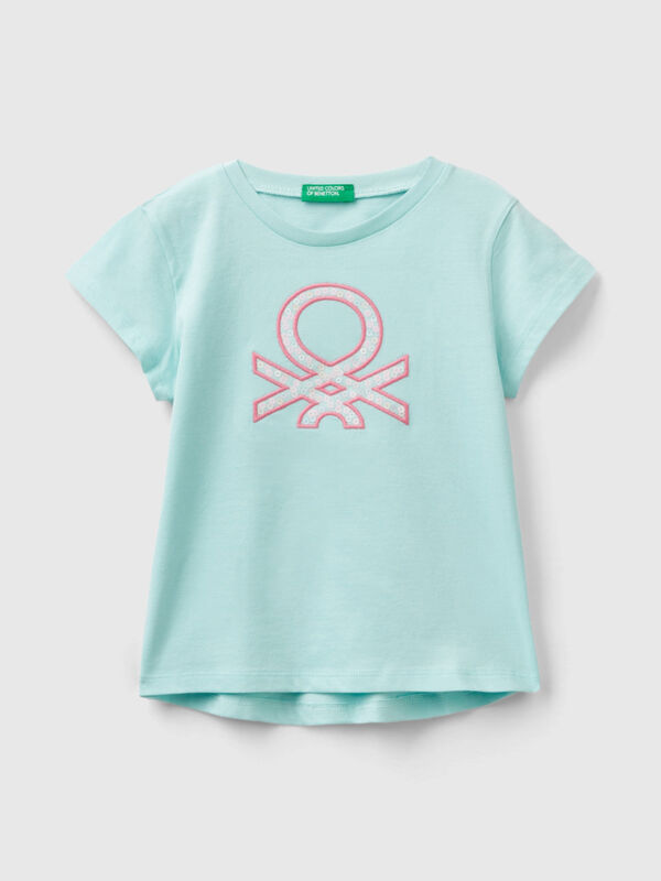 T-shirt in organic cotton with embroidered logo Junior Girl