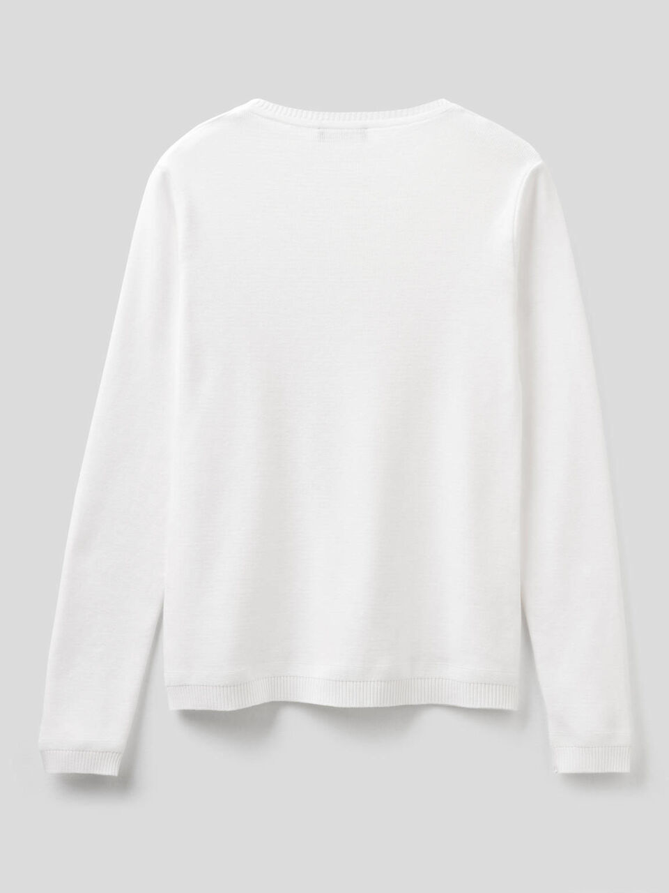 Crew neck sweater in pure cotton image number 2