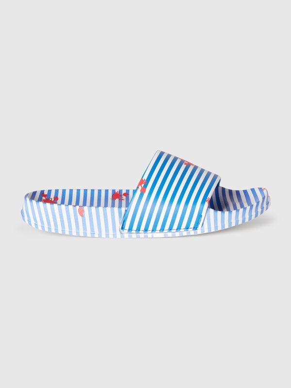 Blue striped slippers with crabs Junior Boy