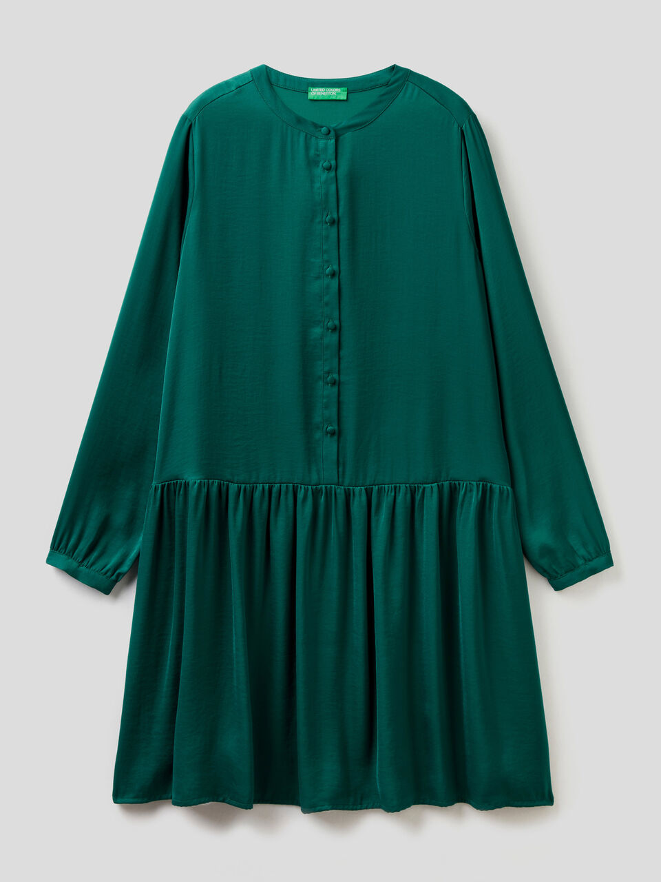 Satin dress with frill image number 1