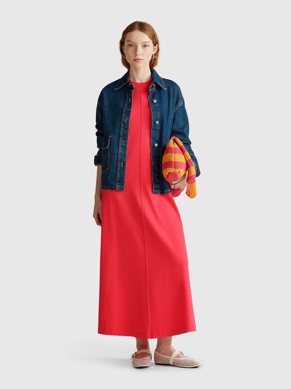 Sleeveless dress in pure cotton Women