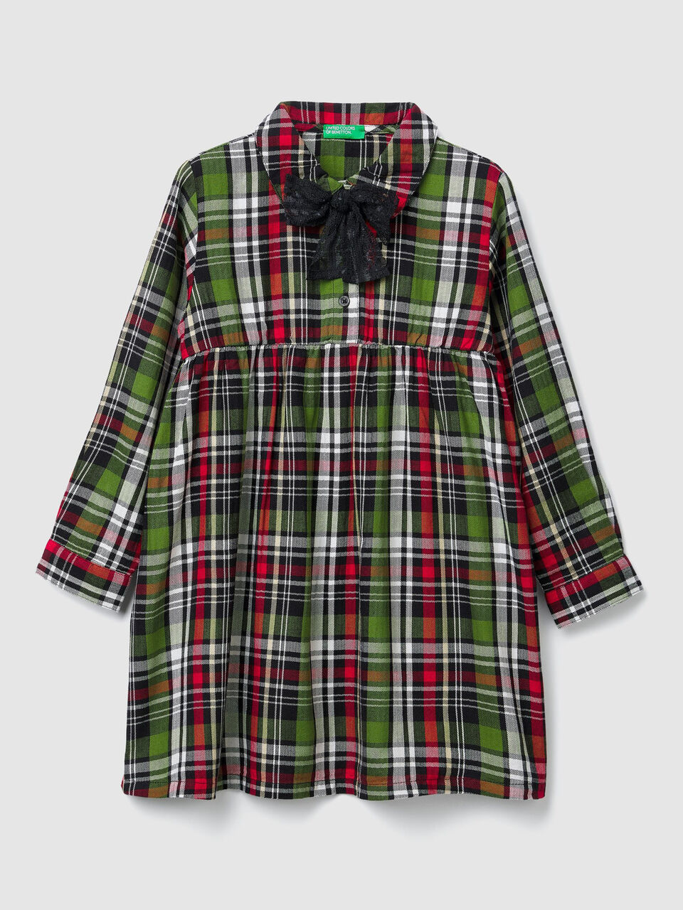 Check dress with bow image number 1