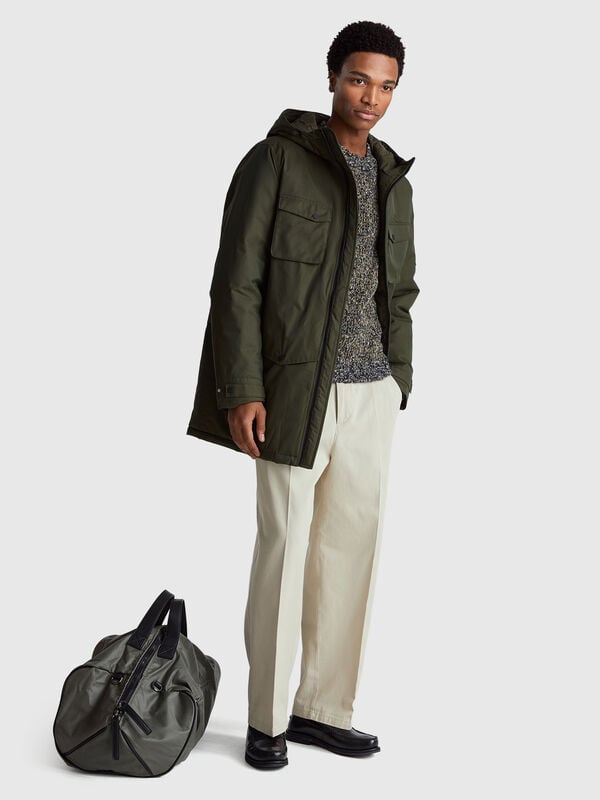 Padded parka in cotton and nylon Men