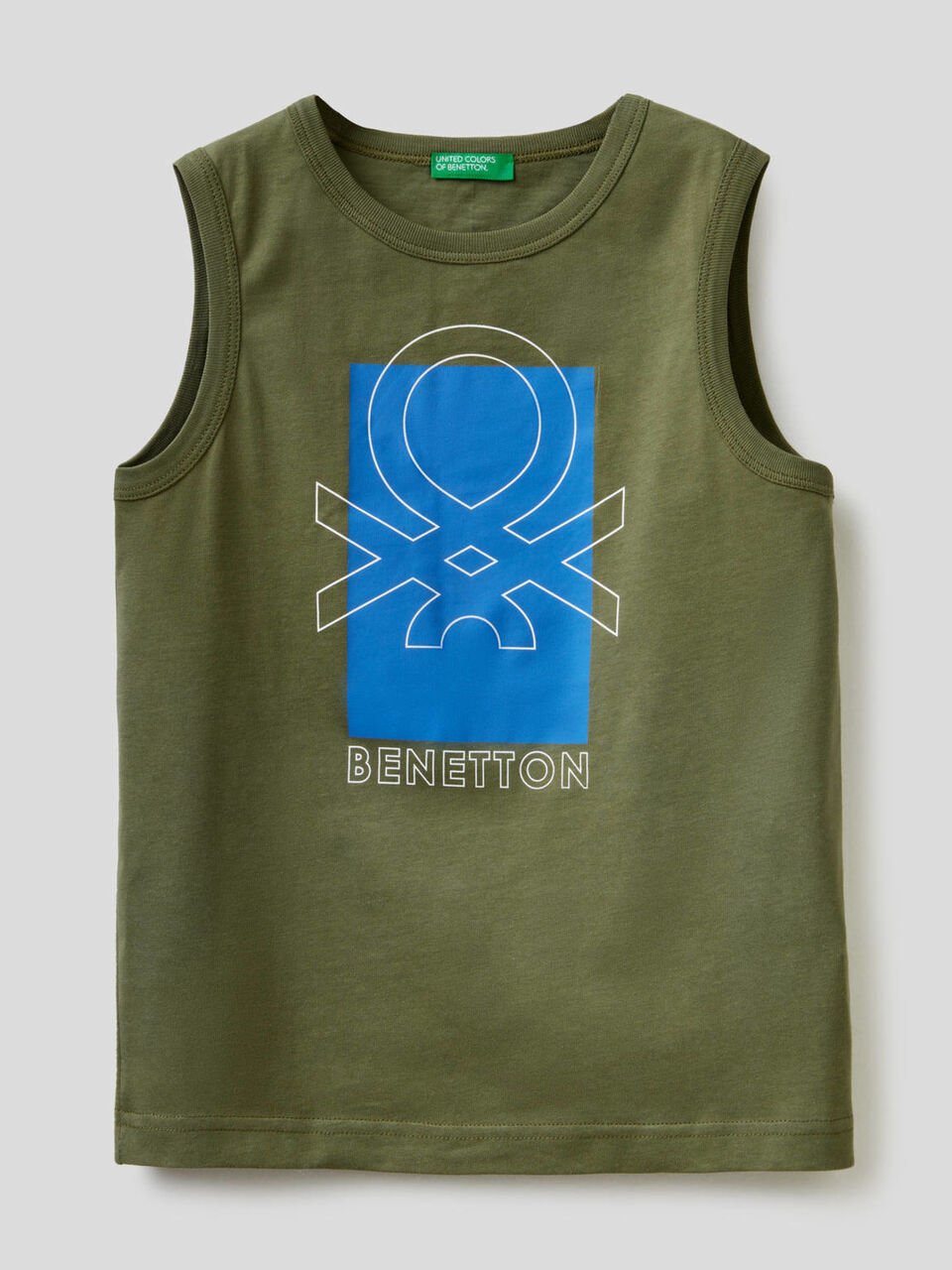 Sleeveless t-shirt with logo print image number 1