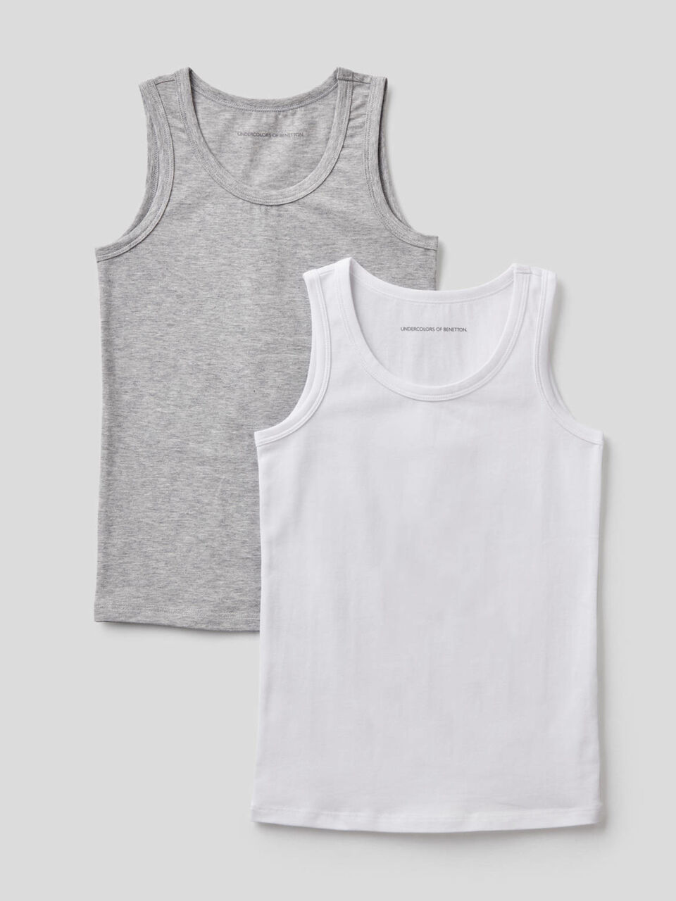 Two tank tops in stretch cotton image number 1