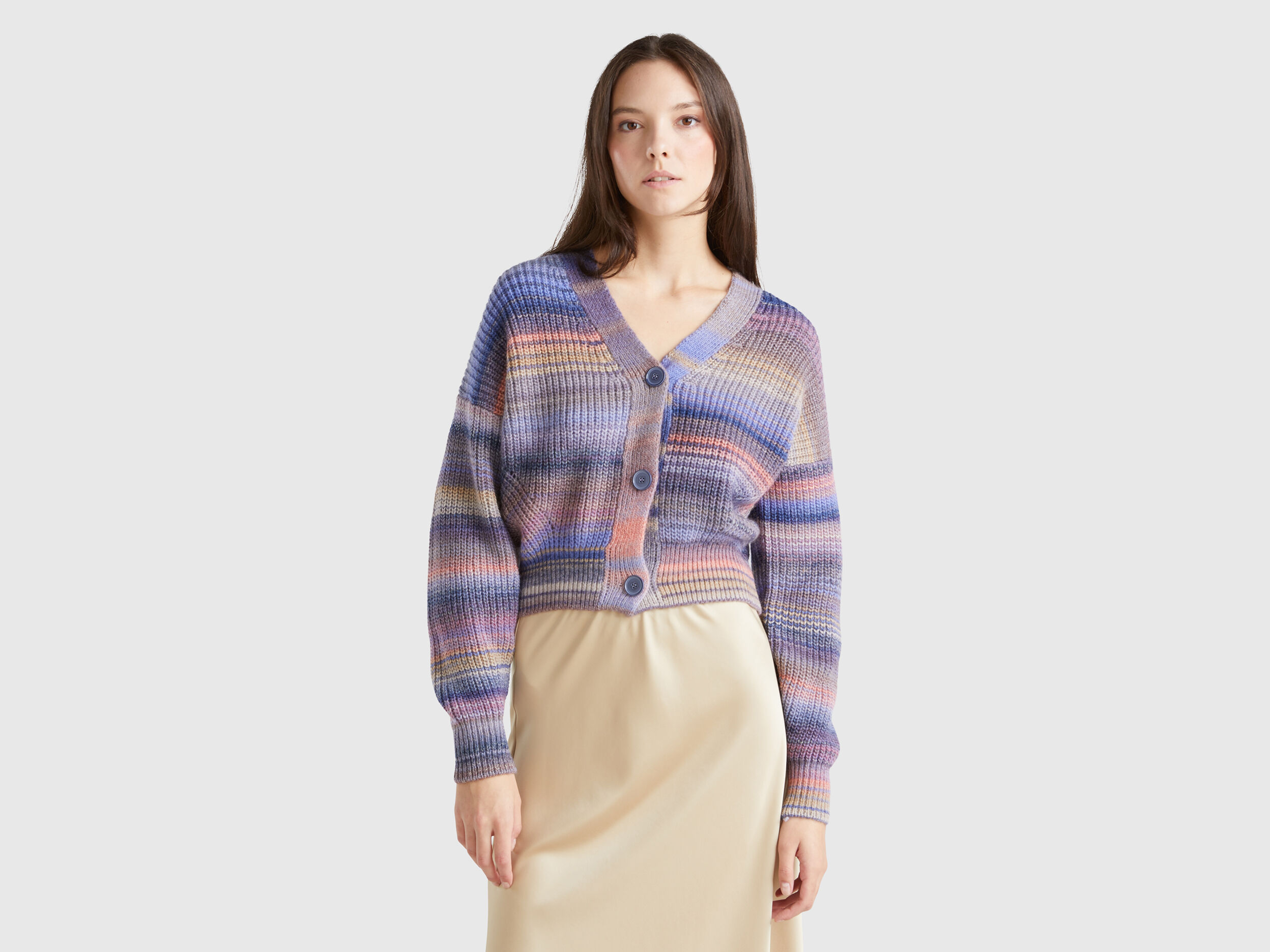 Multicolor striped cardigan Multi color Benetton