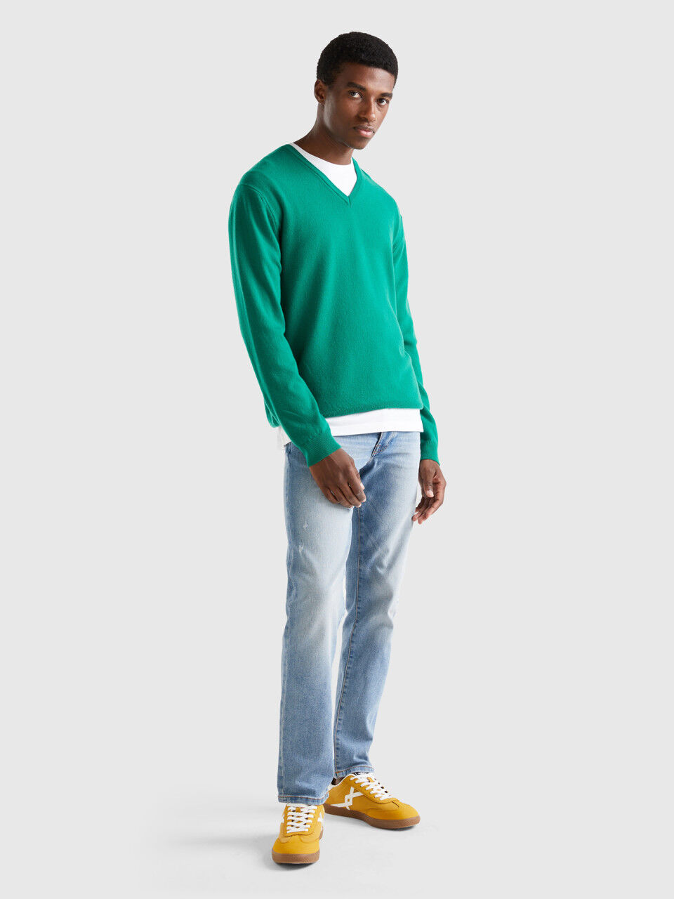 Mens merino shop v neck sweater