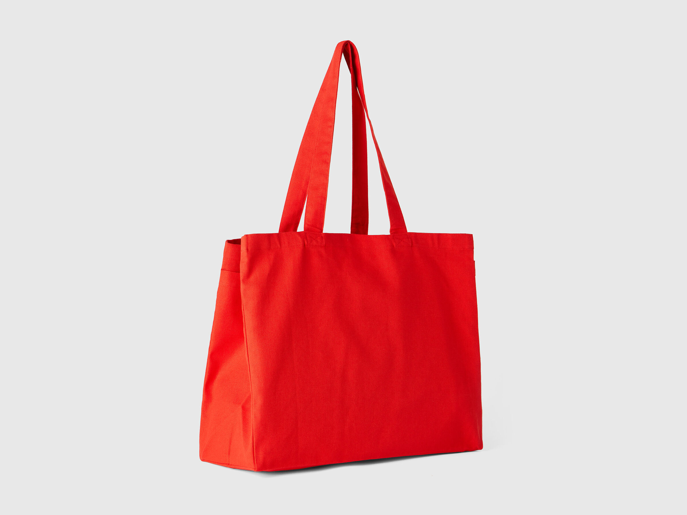 Red tote bag in pure xotton image number 1