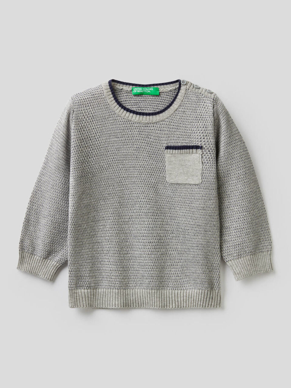 Textured sweater in wool blend image number 1