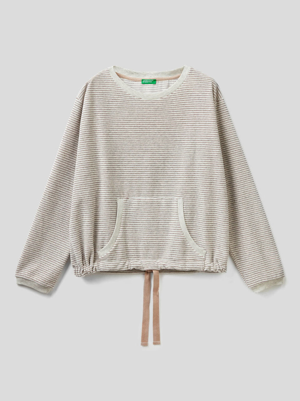 Striped chenille sweater image number 1
