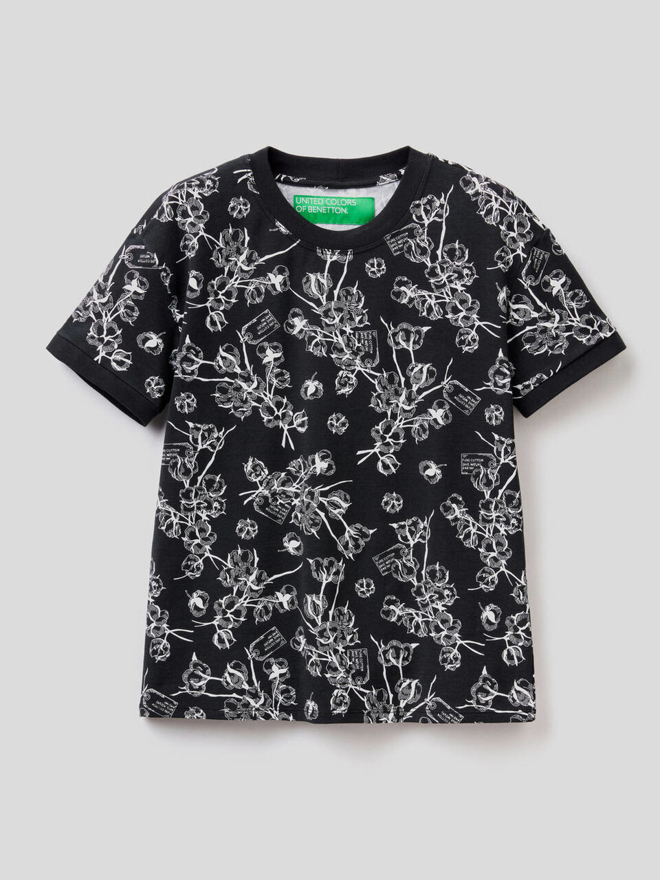 Printed t-shirt in stretch cotton image number 1