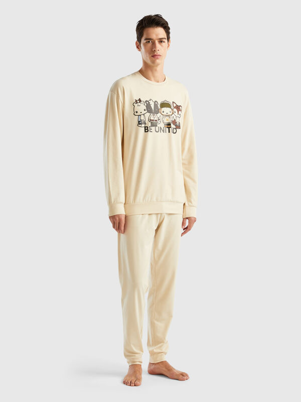 Stretch cotton mascot pyjamas