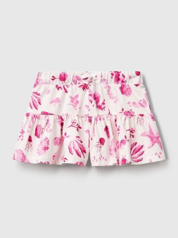 White shorts with pink shells Junior Girl