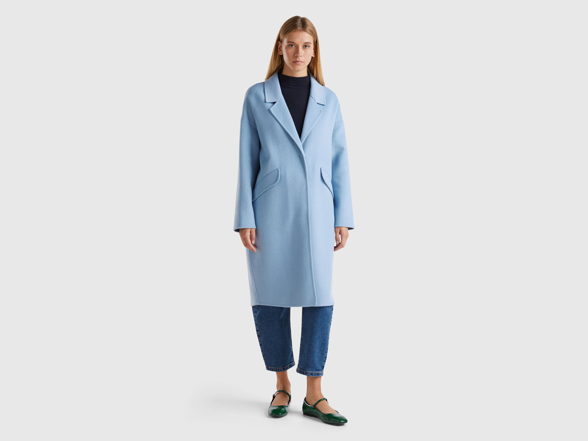 Light blue womens coat best sale
