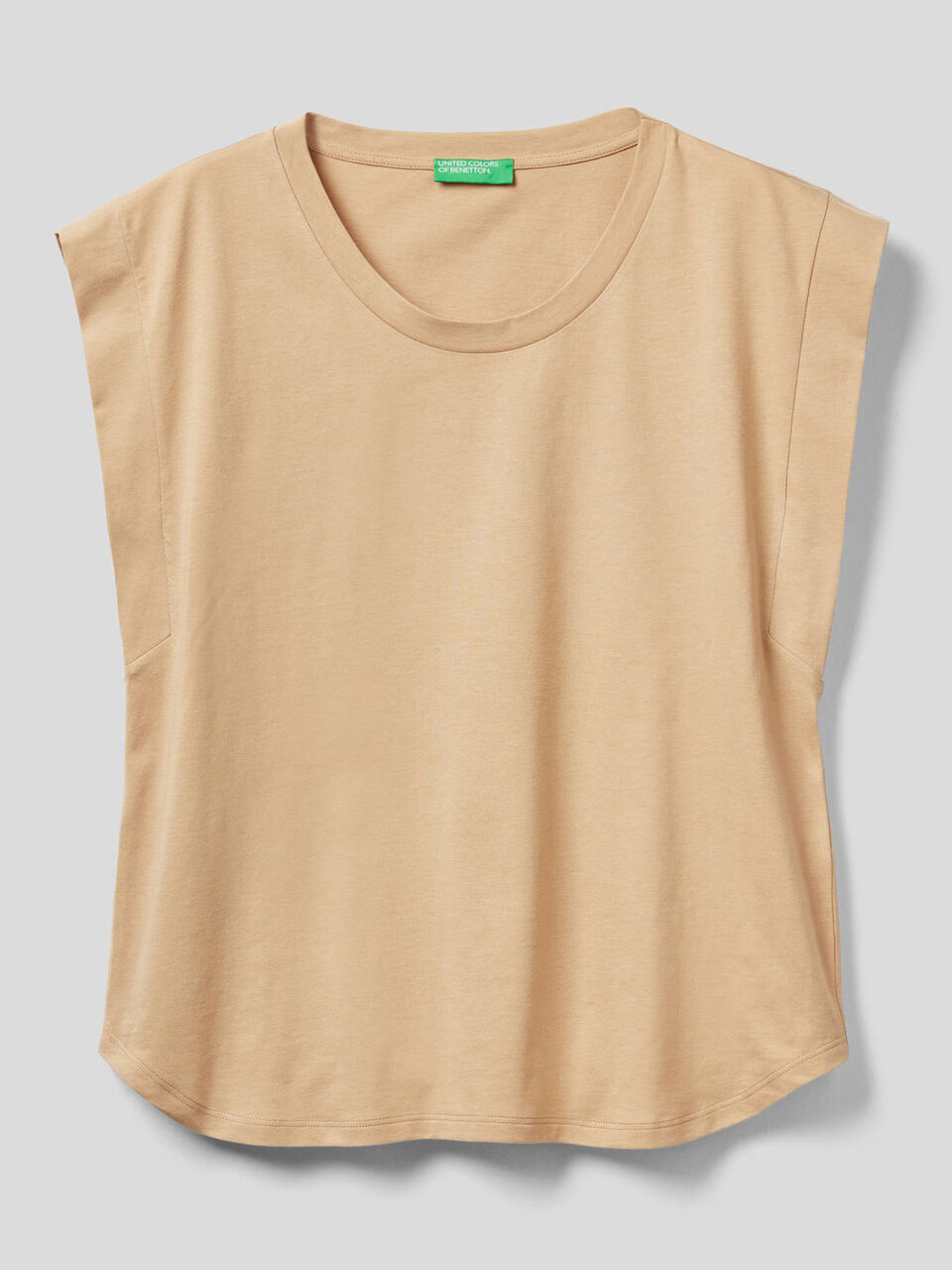 Cotton t-shirt with cap sleeves image number 1