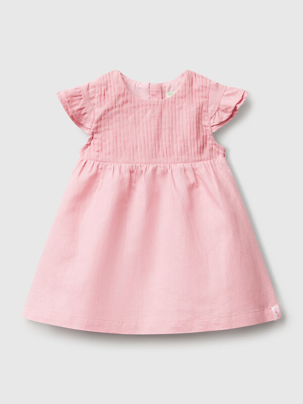 Dress in linen and cotton blend New Born (0-18 months)