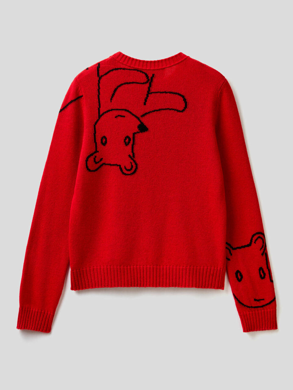 Sweater with teddy bear inlay image number 2