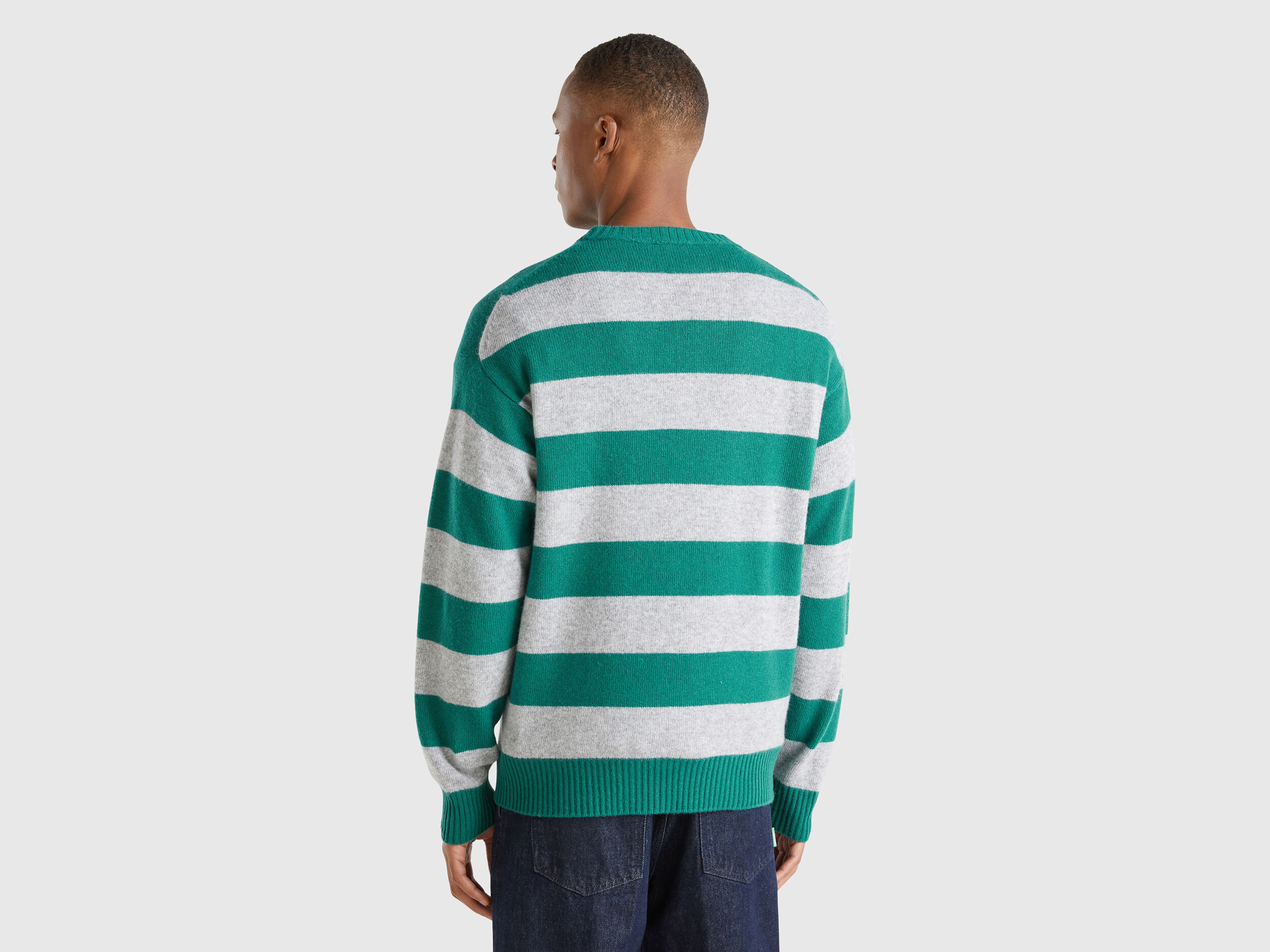 Striped sweater in wool blend