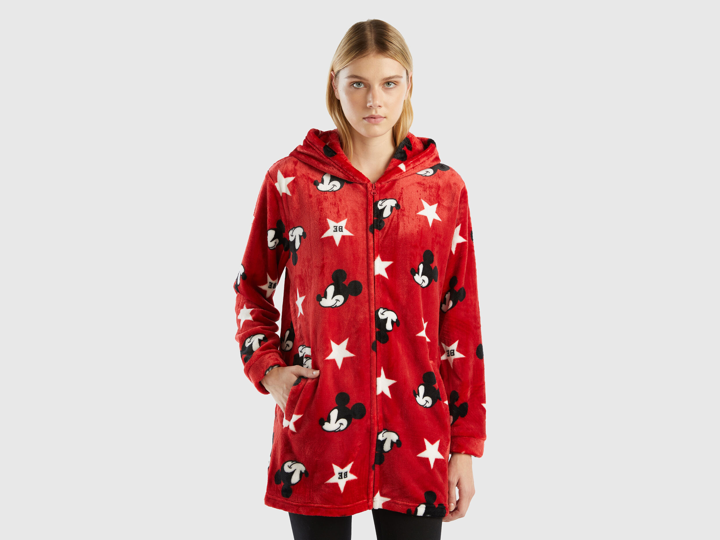 Mickey Mouse dressing gown with zipper Red Benetton