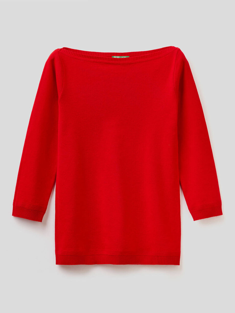 100% cotton boat neck sweater image number 1