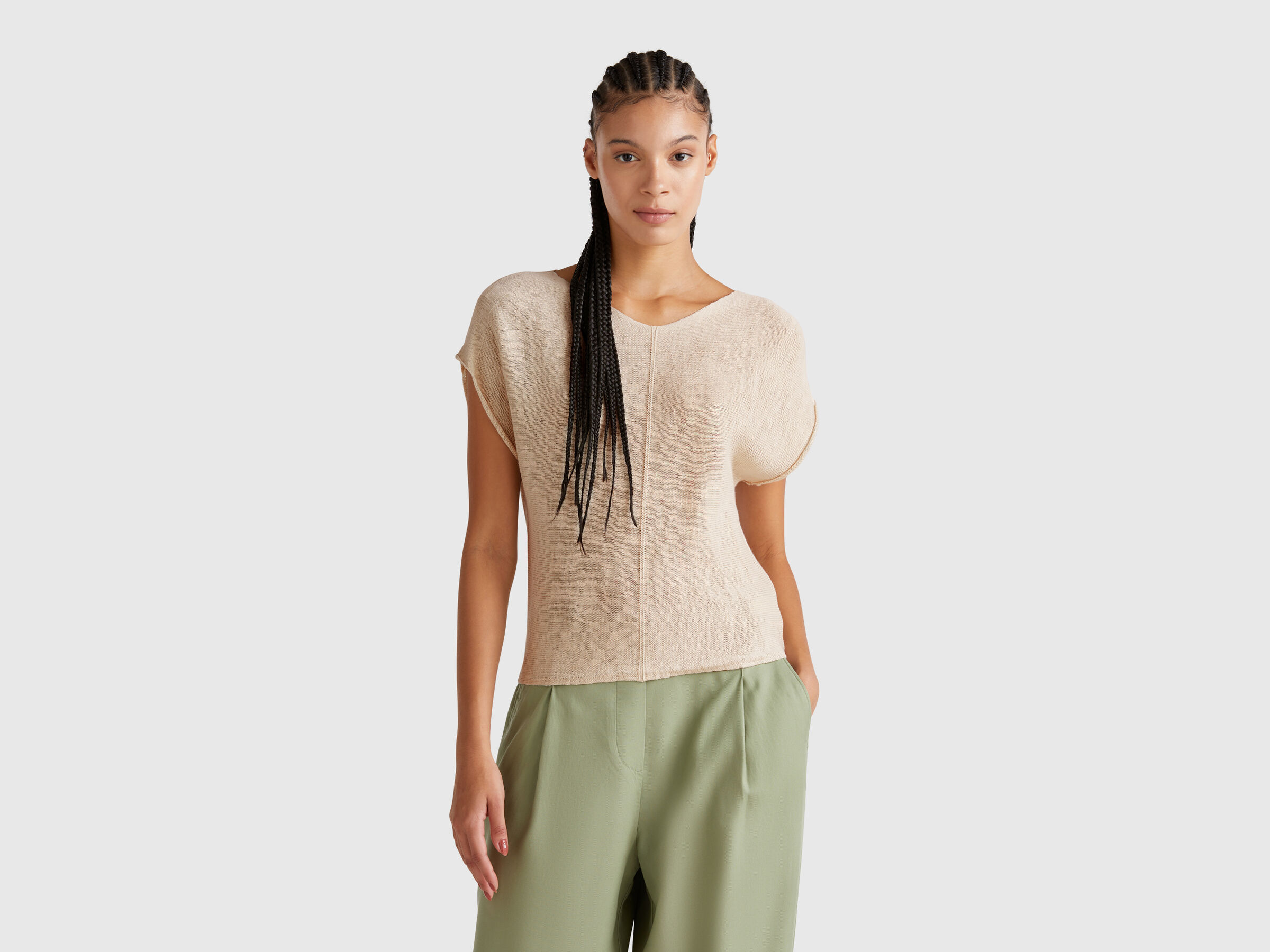 S/L V NECK SWEATER Women image number 0