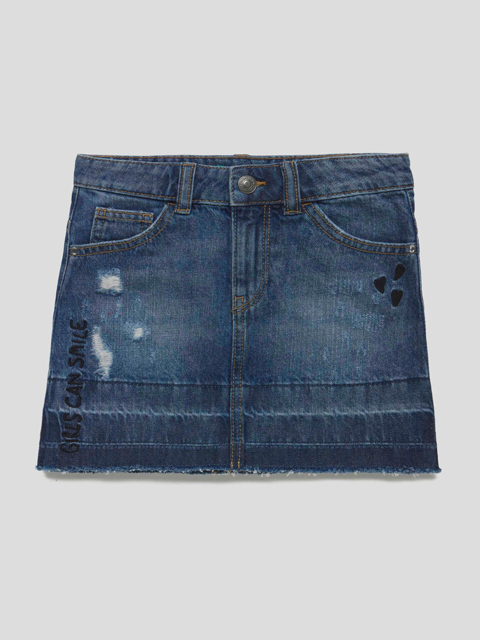Denim skirt with tears image number 1