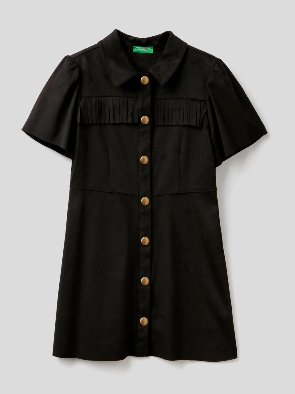 Shirt dress with fringe image number 1