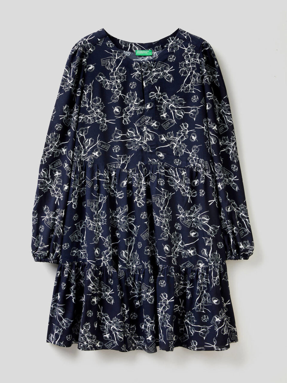 Pattern print frilly dress image number 1