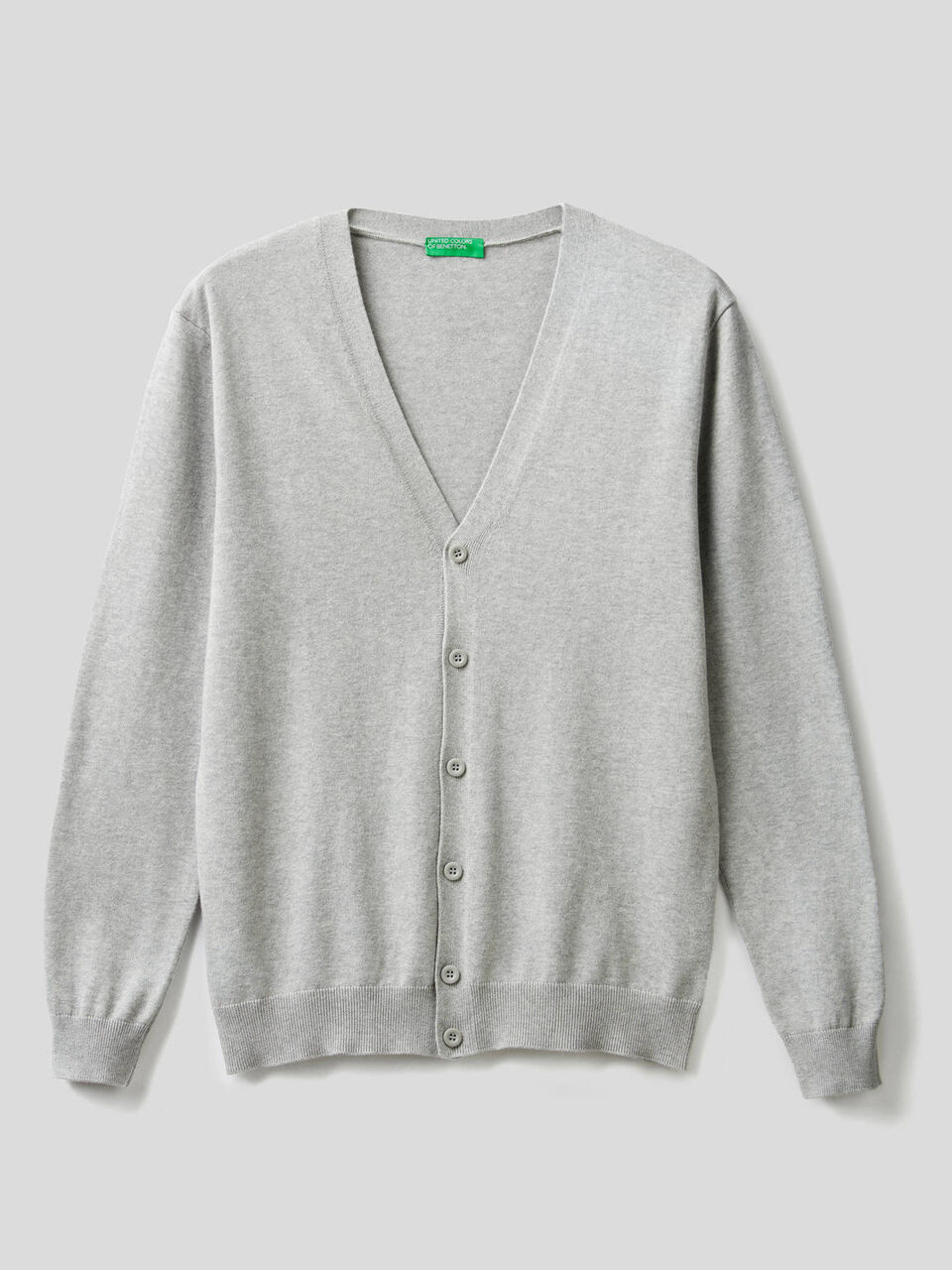 Cardigan in 100% cotton with V-neck image number 1