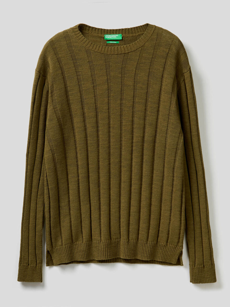 Ribbed sweater in linen blend cotton image number 1