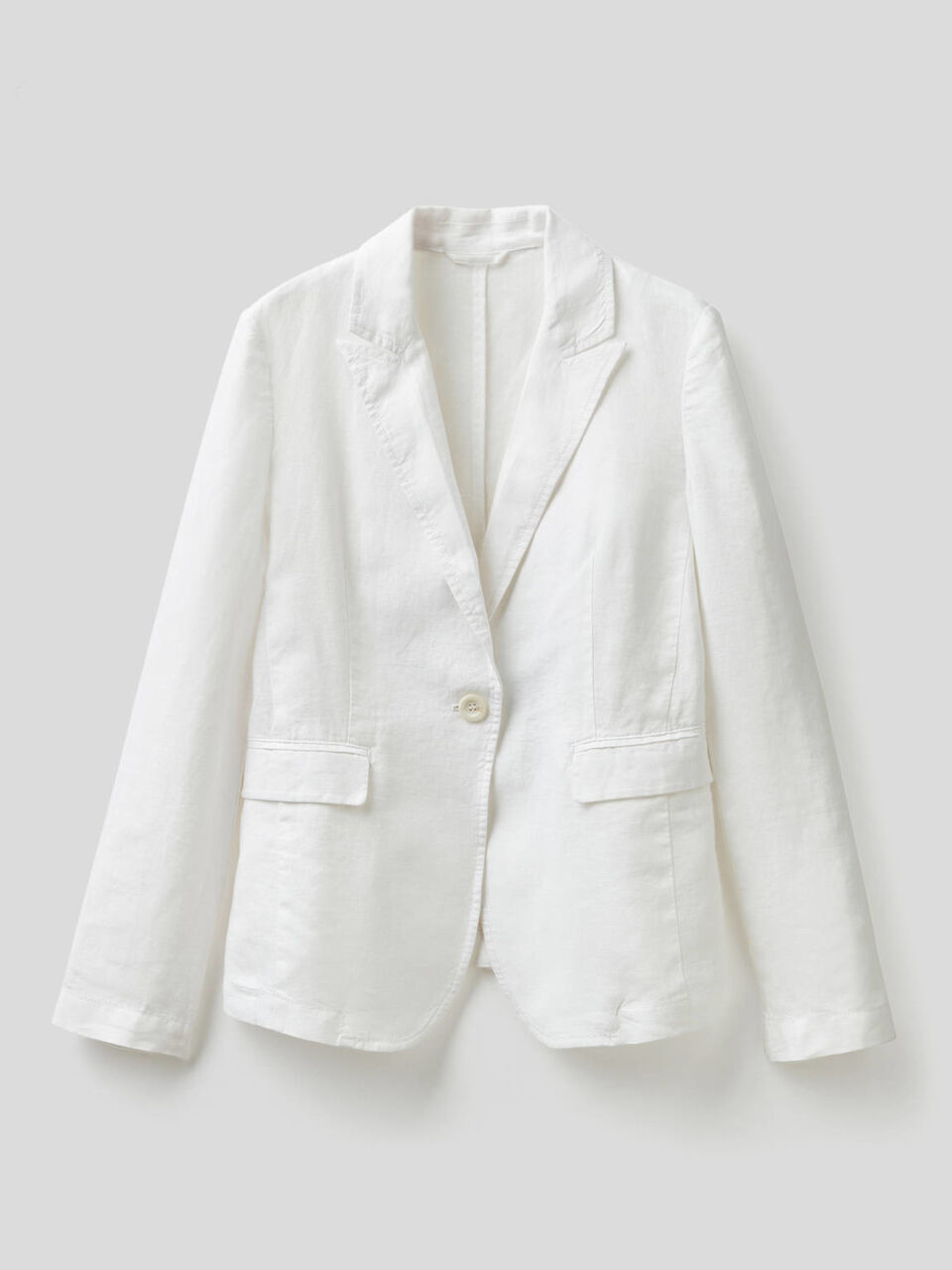 Waisted blazer in 100% linen image number 1