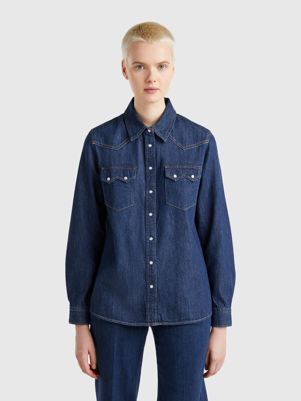 Western denim shirt Women