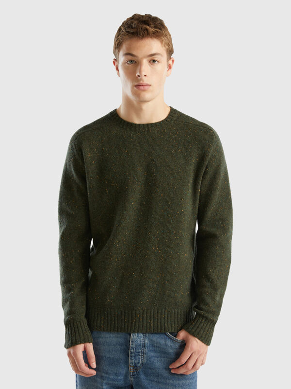 Crew neck sweater in wool blend