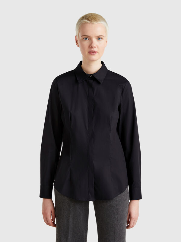 Shirt in stretch cotton blend Women