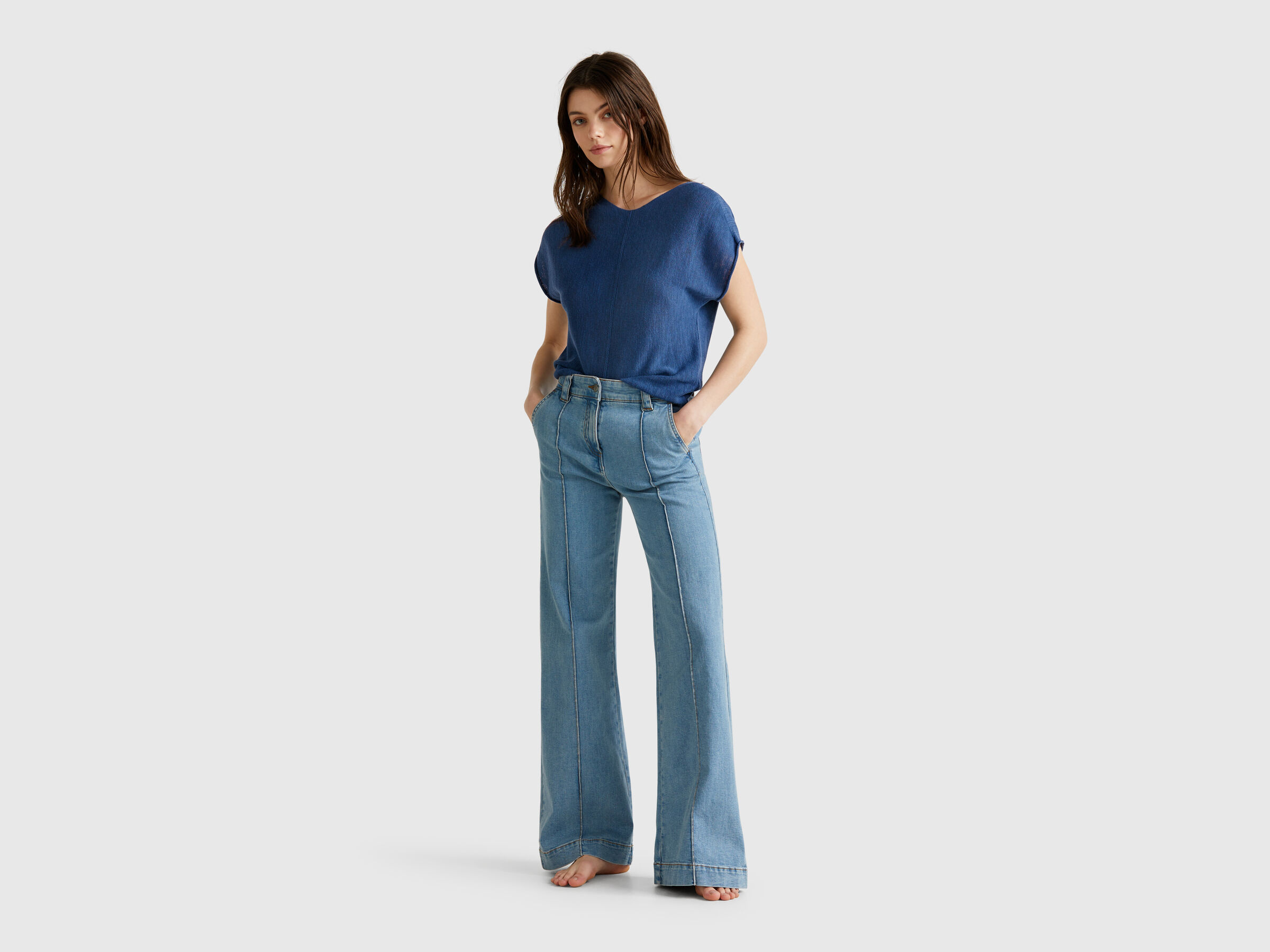 S/L V NECK SWEATER Women image number 2