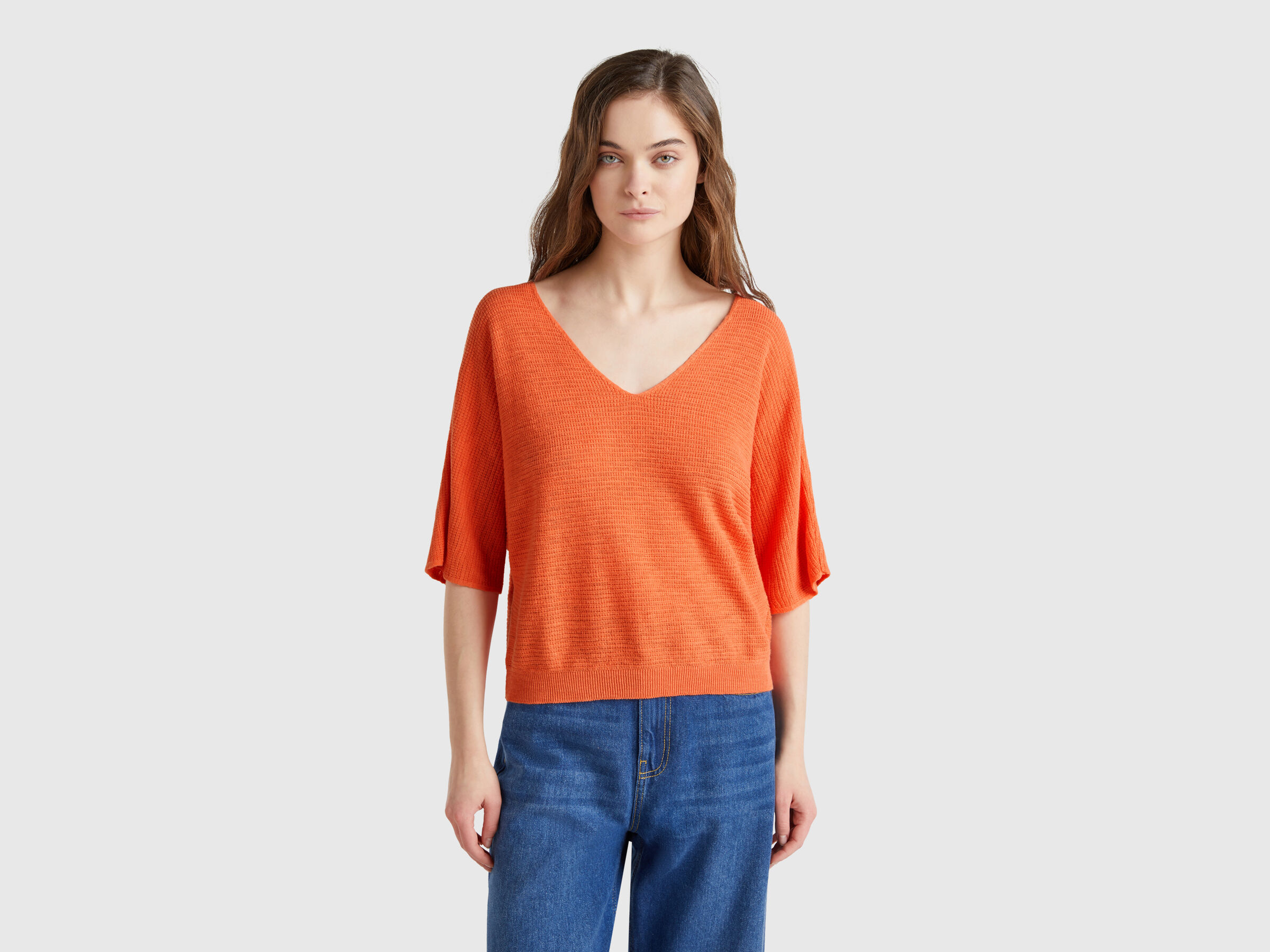 V NECK SWEATER H/S Women image number 0