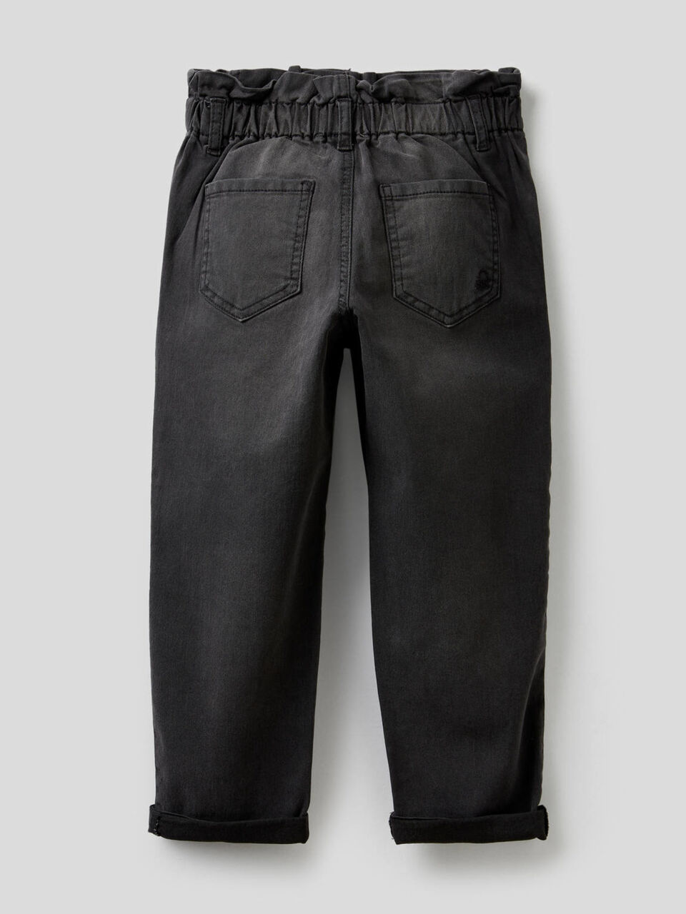 Paperbag jeans in stretch cotton blend image number 2