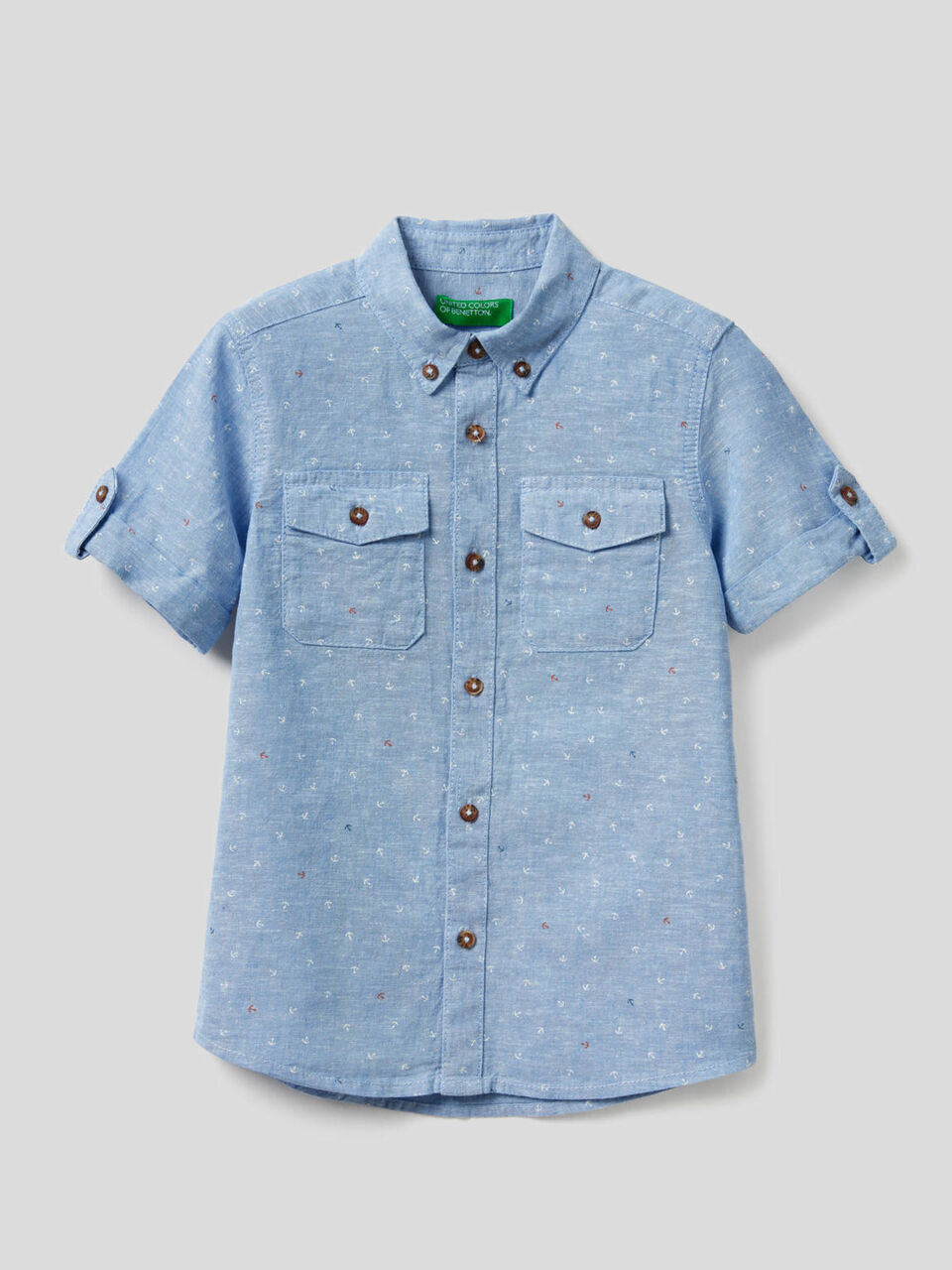 Sporty shirt in linen blend cotton image number 1