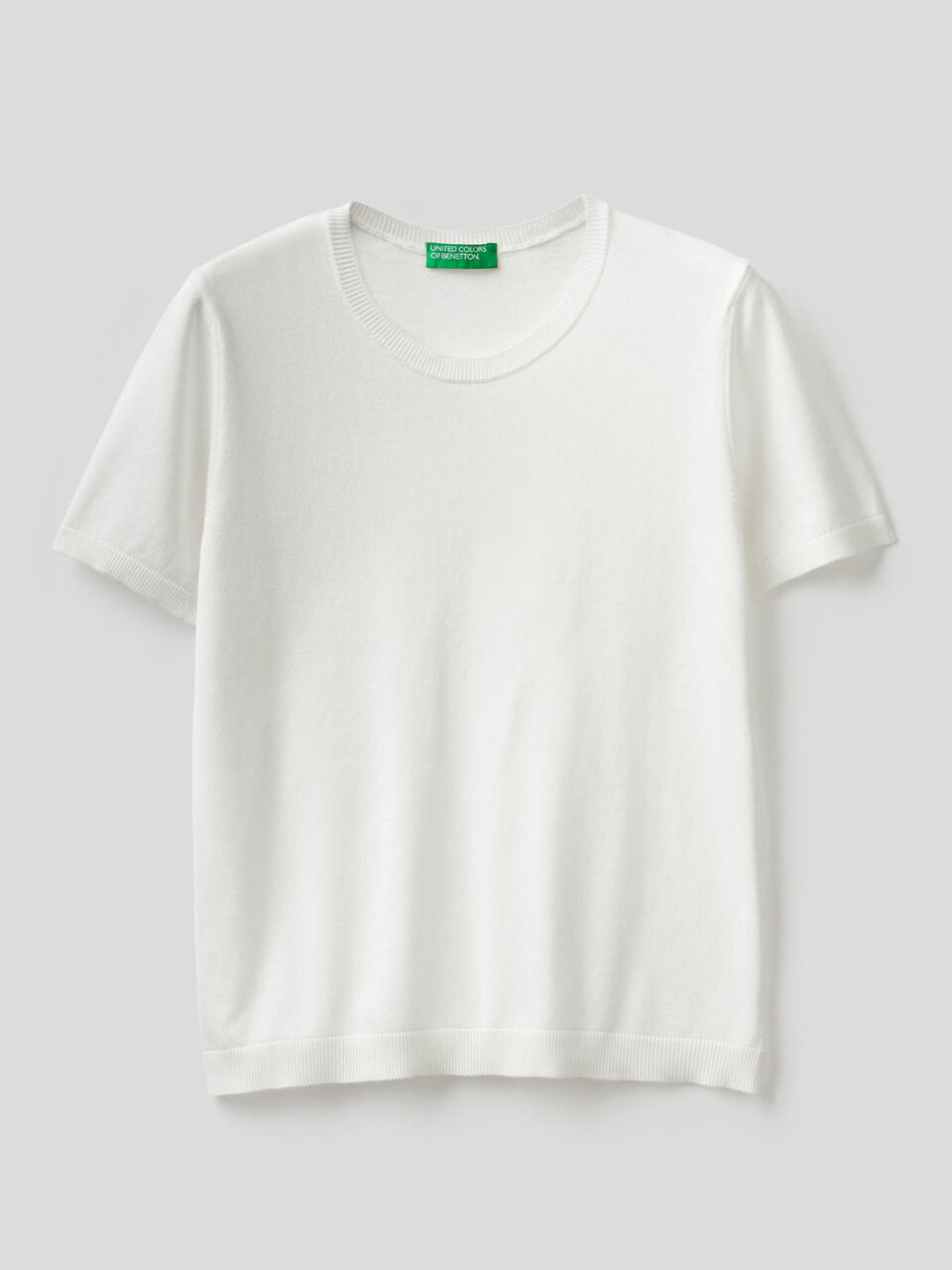 Short sleeve sweater in cotton blend image number 1