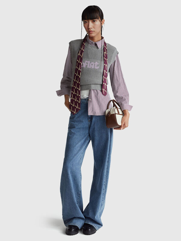 Knit vest with inlay Women