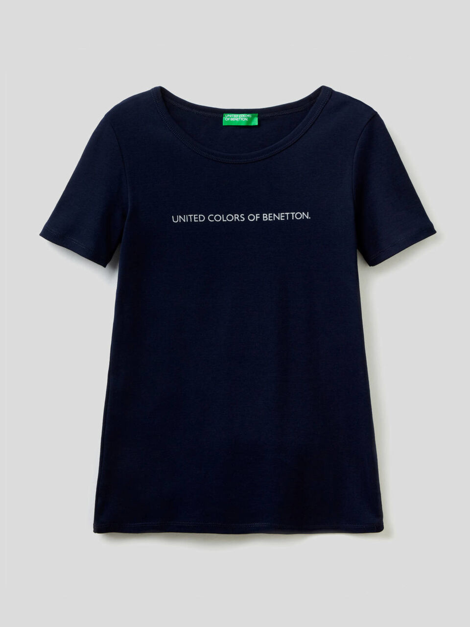 T-shirt in 100% cotton with glitter print logo image number 1