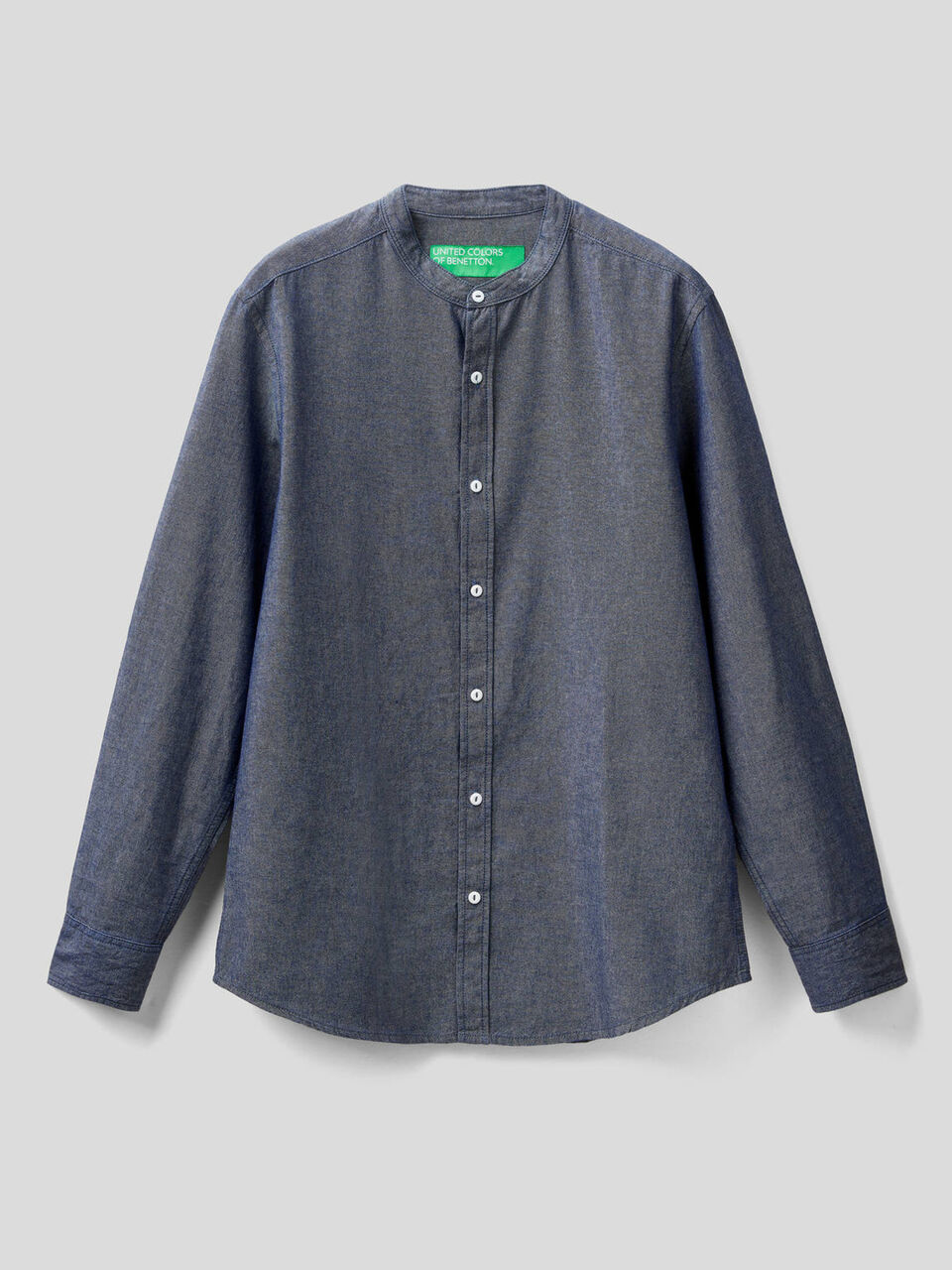 100% cotton Mandarin collar shirt image number 1