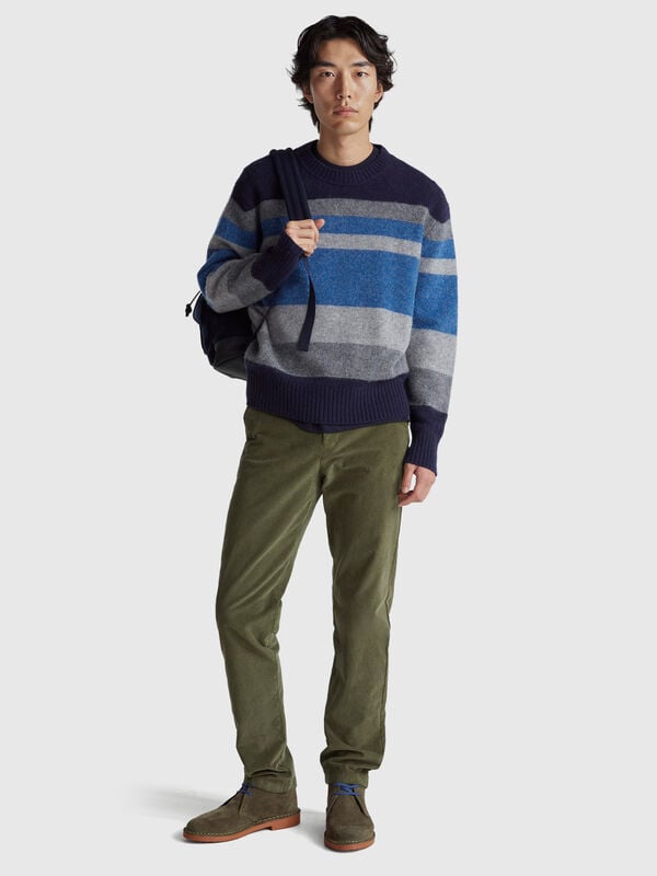 Slim fit stretch corduroy trousers Men