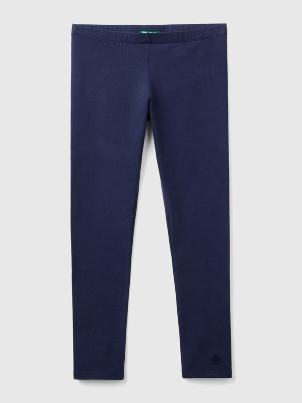 Leggings in stretch cotton with logo Junior Girl