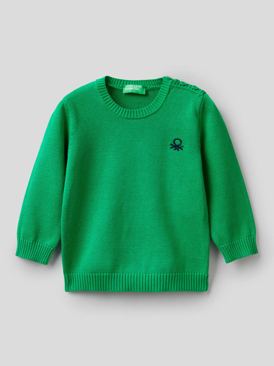 Tricot sweater in pure cotton image number 1